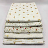 John Louden Christmas Fat Quarter Ivory Stars Bundle