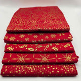 John Louden Christmas Fat Quarter Red Lantern Bundle