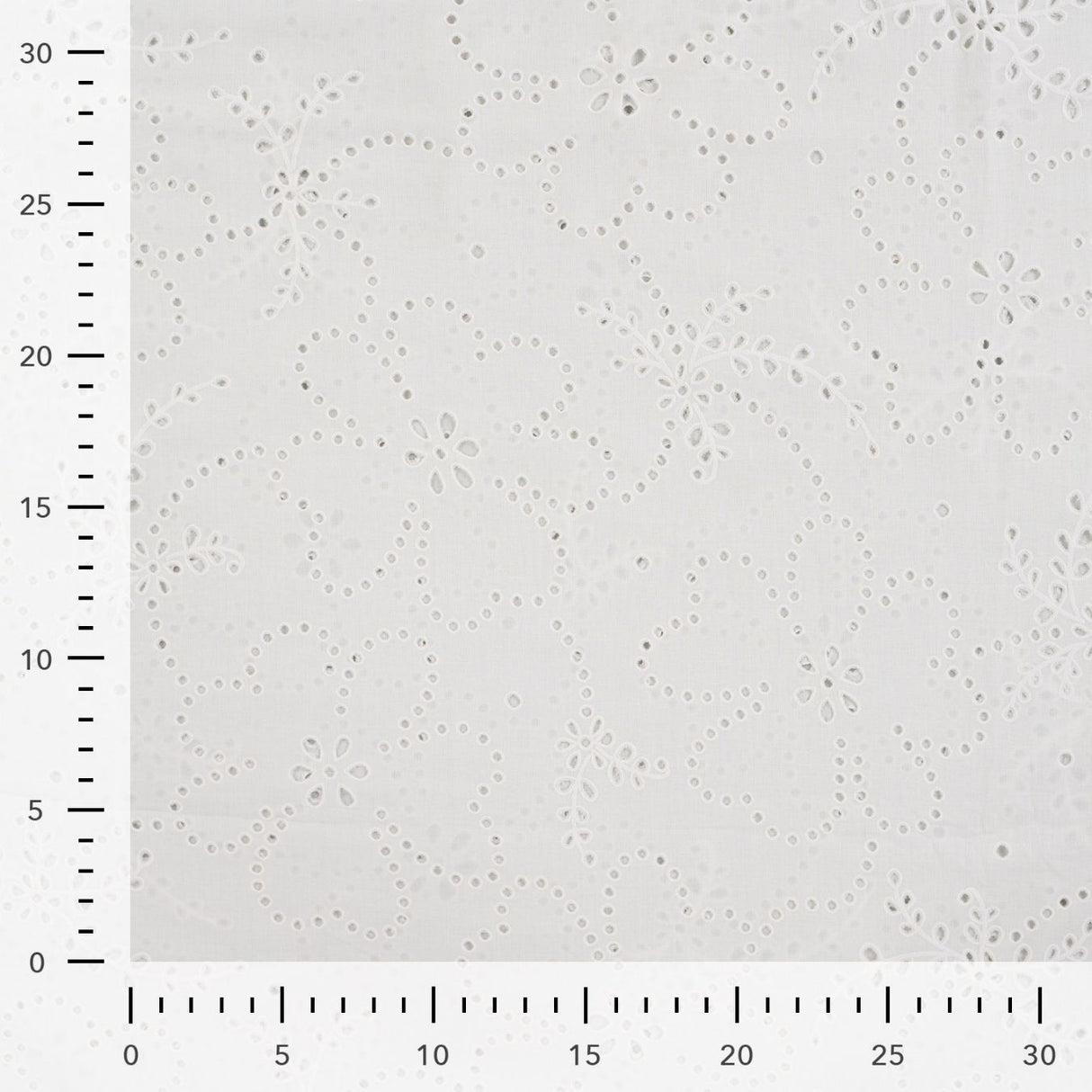 Lacey Days Ecru Cotton Voile Puff Print 60gsm Dress Fabric Ruler