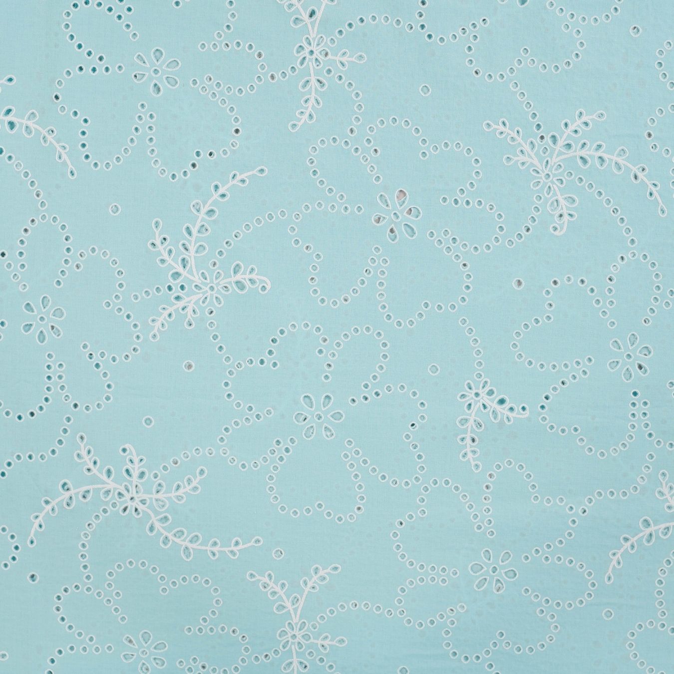 Lacey Days Light Blue Cotton Voile Puff Print 60gsm Dress Fabric Flat