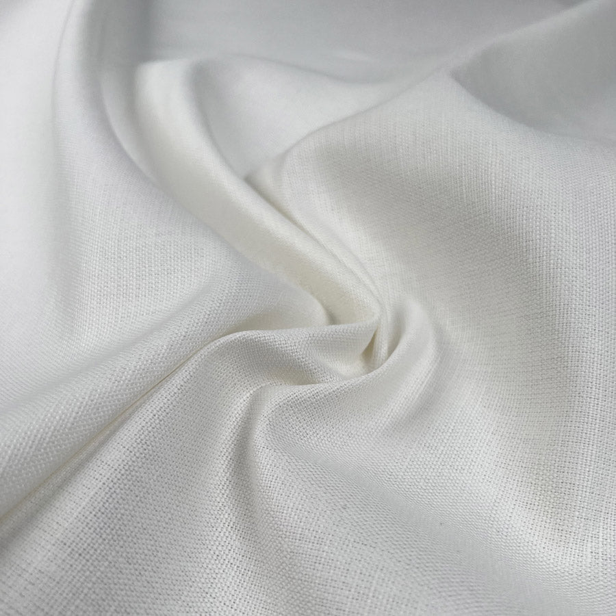 Laura Ashley Austen Off White Linen Cotton Canvas Plain Furnishing Fabric CU