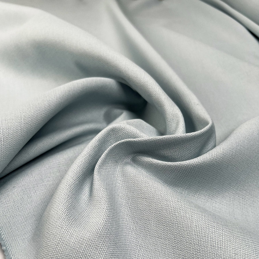 Laura Ashley Austen Pale Seaspray Blue Linen Cotton Canvas Plain Furnishing Fabric CU