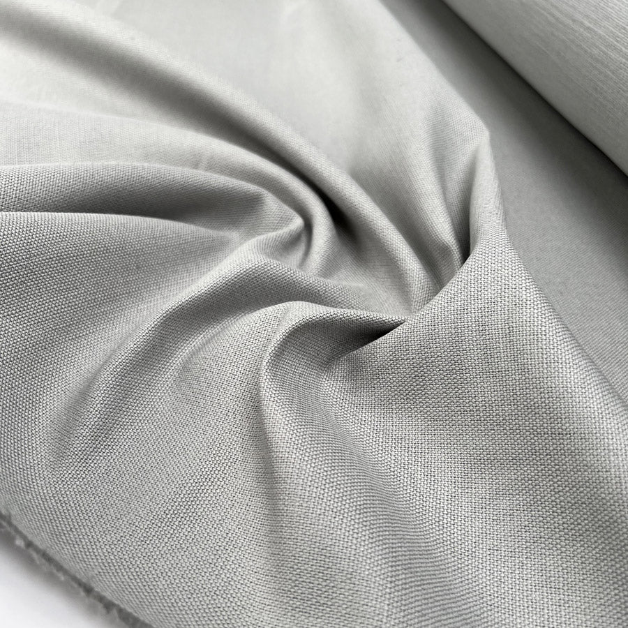 Laura Ashley Austen Steel Grey Linen Cotton Canvas Plain Furnishing Fabric CU