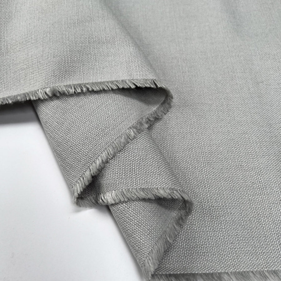 Laura Ashley Austen Steel Grey Linen Cotton Canvas Plain Furnishing Fabric Fold