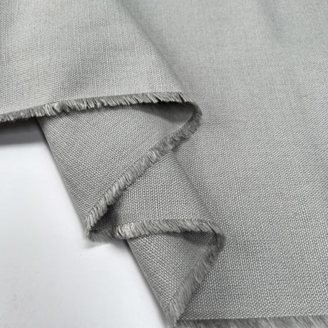 Laura Ashley Austen Steel Grey Linen Cotton Canvas Plain Furnishing Fabric Fold