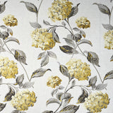 Laura Ashley Hydrangea Camomile Yellow Grey White Linen Cotton Canvas Printed Furnishing Fabric