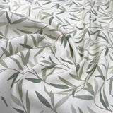 Laura Ashley Willow Leaf Hedgerow Green White Linen Cotton Canvas Printed Furnishing Fabric CU