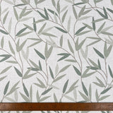 Laura Ashley Willow Leaf Hedgerow Green White Linen Cotton Canvas Printed Furnishing Fabric Ruler