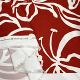 Light Lush Arbor Red Cream Abstract Floral Viscose Twill Oeko Tex Dress Fabric Fold