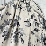 Cream Charcoal Floral Digital Print Dress Fabric Lilly's Garden CU