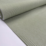 Limeline Denim Cotton Green White Stripe Trouser Fabric Bolt