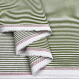 Limeline Denim Cotton Green White Stripe Trouser Fabric Fold