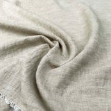 Linen Effect Light Beige Polyester Plain Woven Shirting Fabric CU