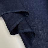 Linen Line Navy Plain Woven Dress Fabric Fold
