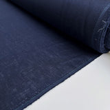 Linen Line Navy Plain Woven Dress Fabric Roll