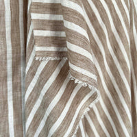 Linen Effect Stripe - Light Brown