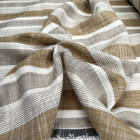 Linen Mix - Sand Stripe