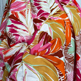 Pink Floral Print Rayon Spandex Fabric  Linen Tropics Sunset Garden CU