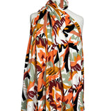 Abstract Digital Print Rayon Spandex Fabric Linen Tropics Wild Folk 