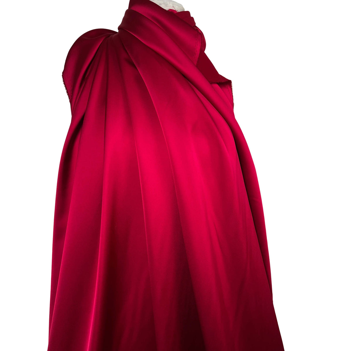 Liquid Cherry – satin-backed crepe dress fabric mannequin