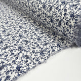 Little Bloom Linen Small Floral Print Blue White Ex Designer Dress Fabric Roll