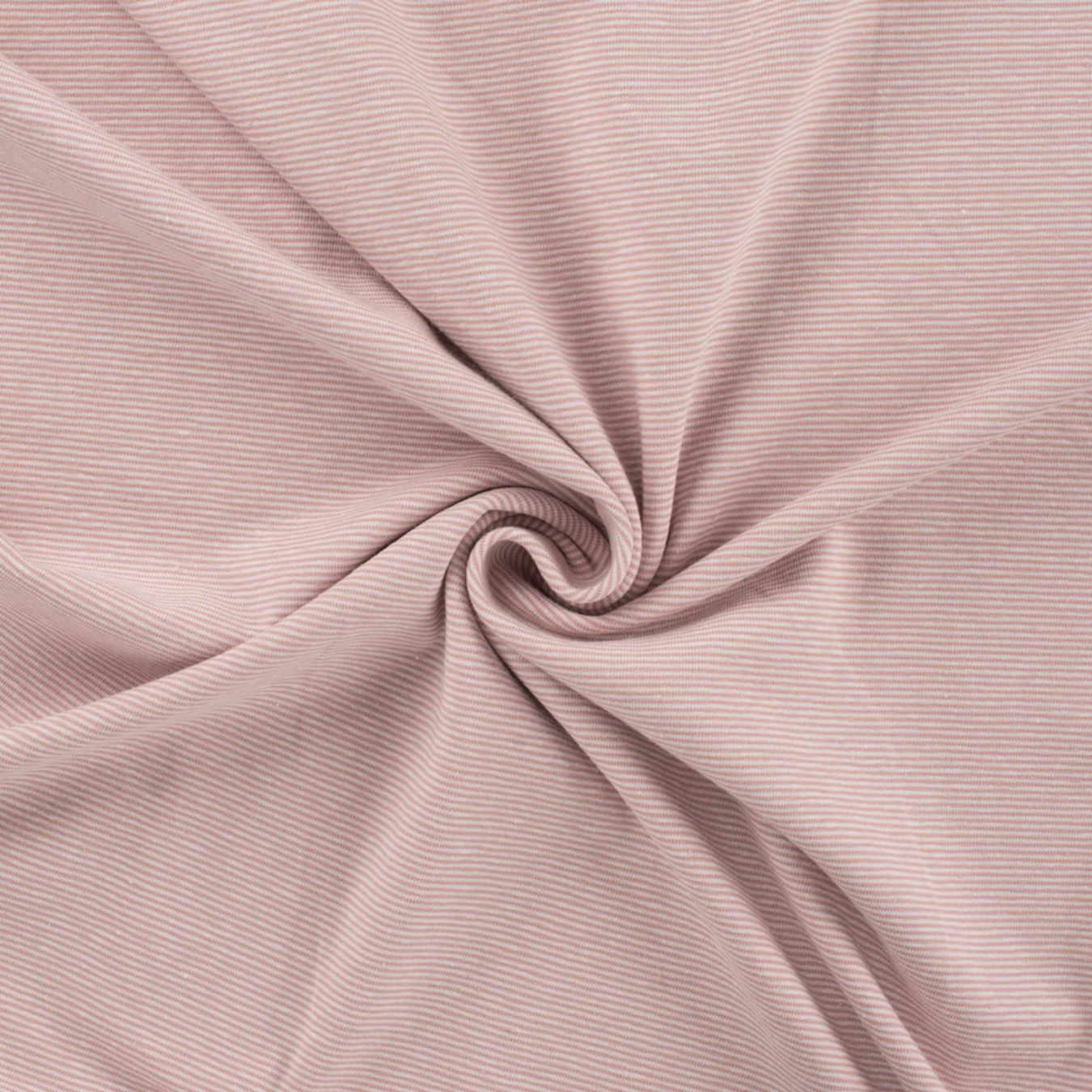 Little Lines Blush Striped Knitted Cotton Jersey 200gsm Dress Fabric Swirl