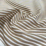 Loose Weave Cotton Frappe Stripe Brown White Woven Dress Fabric CU