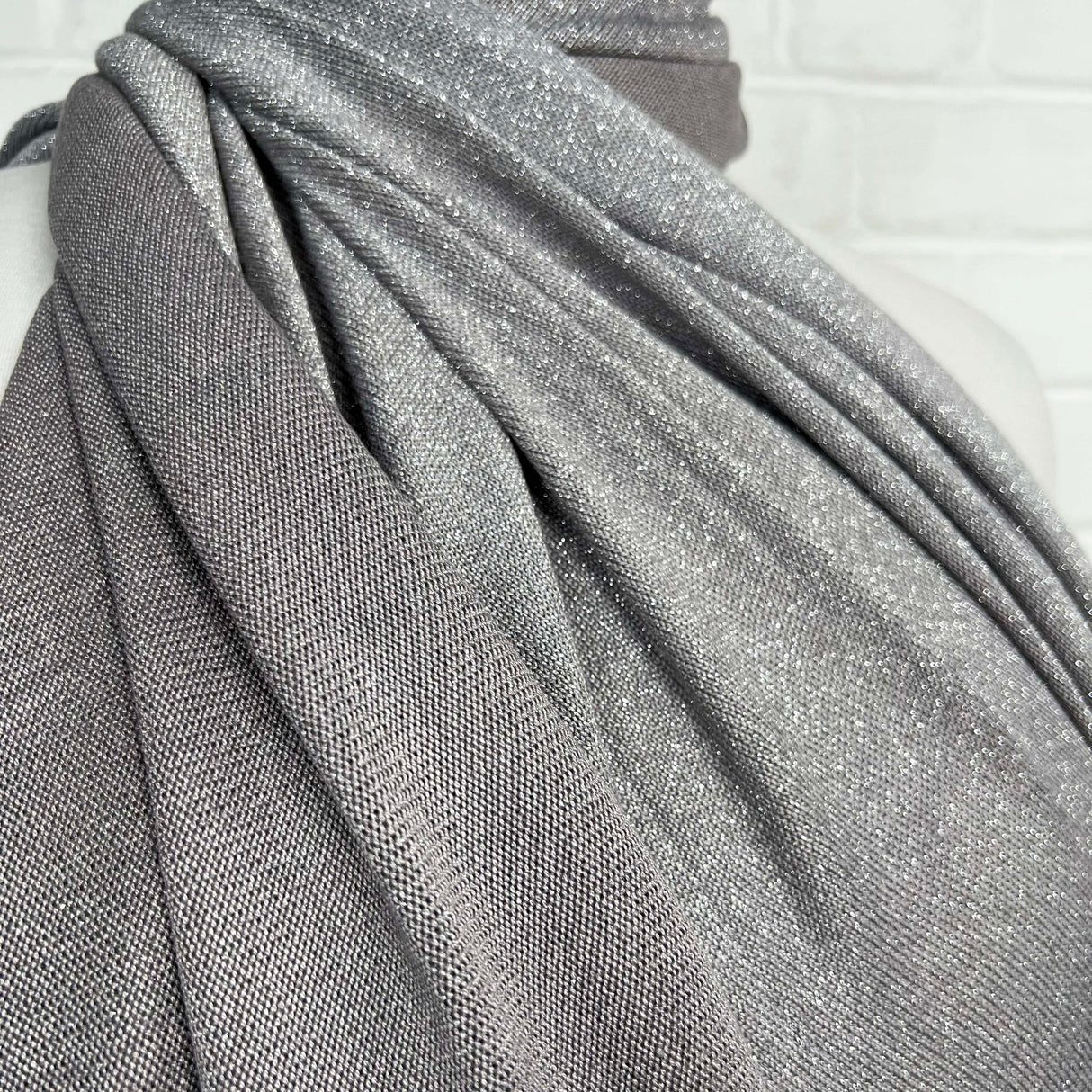 Lurex Viscose Knitted Stretch Dress Fabric Lurex Jersey - Silver 