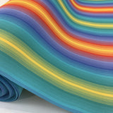 Luxe Canvas Rainbow Stripy Multi Colour Water Resistant Canvas For Outdoors Roll