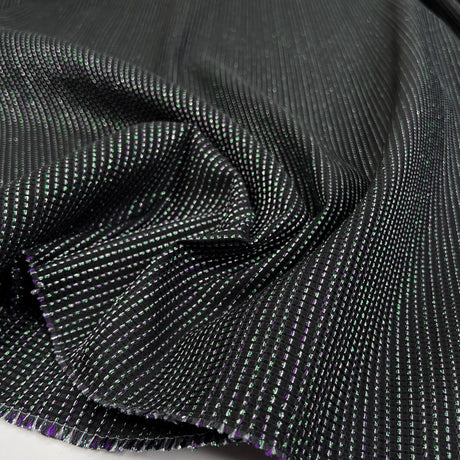 Luxe Prism Brocade Black Polyester Cotton Polyamide Dressmaking Fabric CU