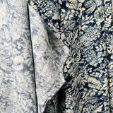 Lyocell Fleur Navy Blue Floral Lightweight Dress Fabric Hang