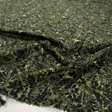  Lyocell Linnea Soft Printed Khaki Black Floral Dressmaking Fabric CU