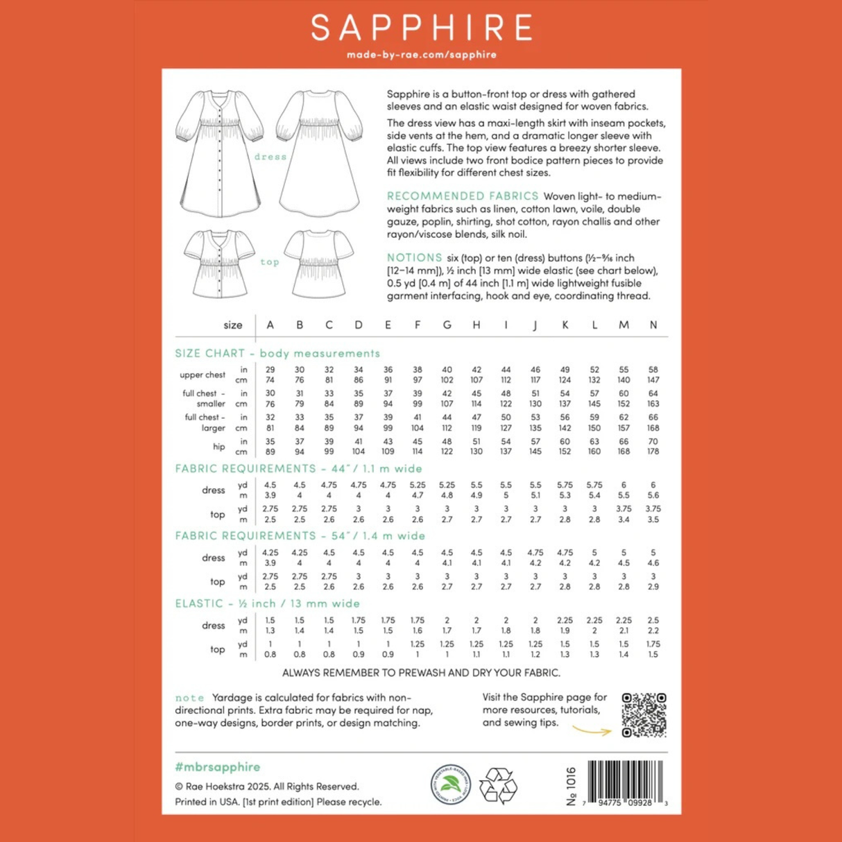 Made by Rae - Sapphire Top & Dress Pattern