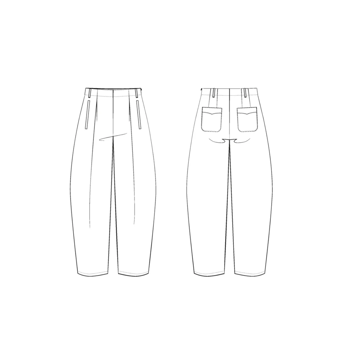 Maison Fauve Andrea Trousers Sewing Pattern Drawing