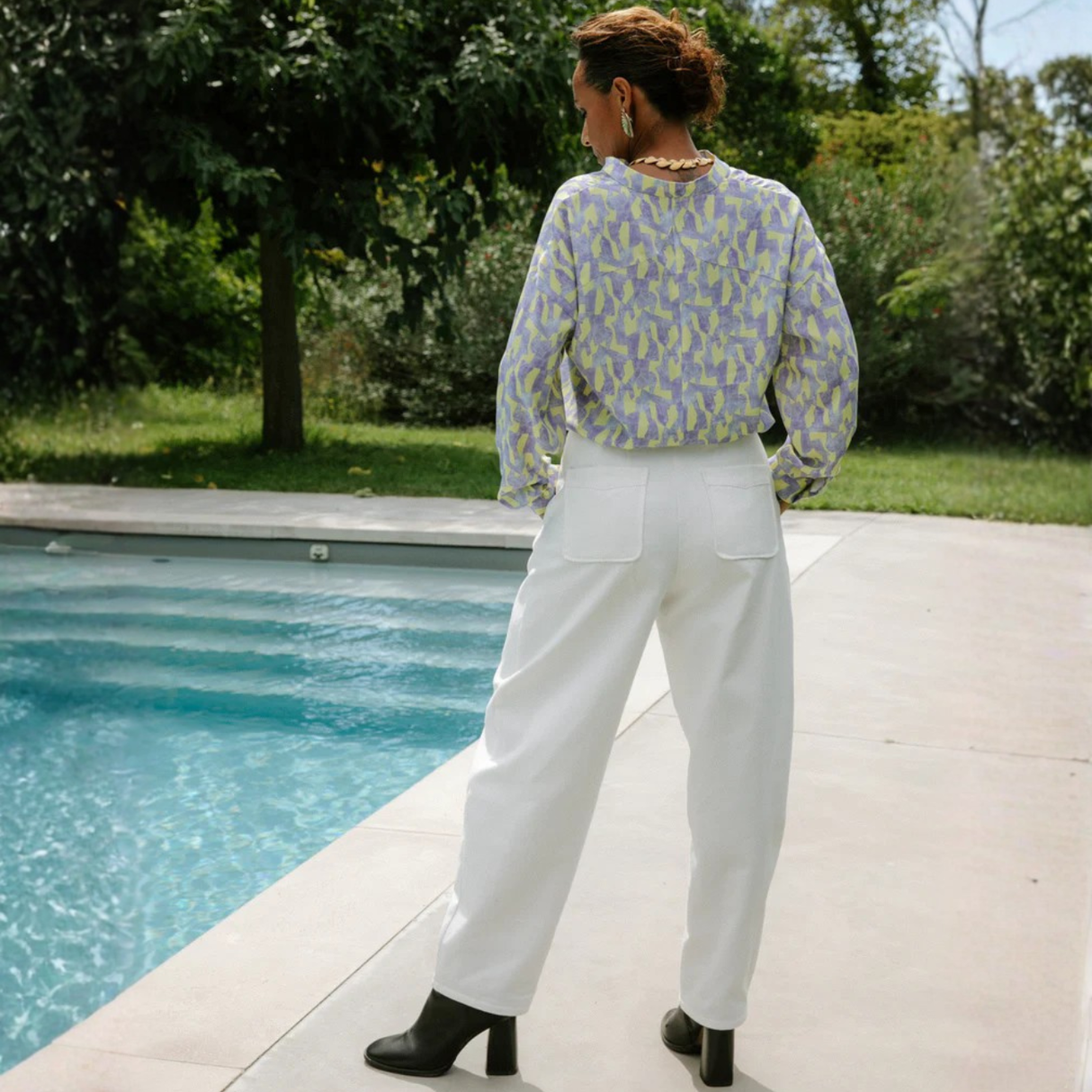 Maison Fauve Andrea Trousers Sewing Pattern White Back 1