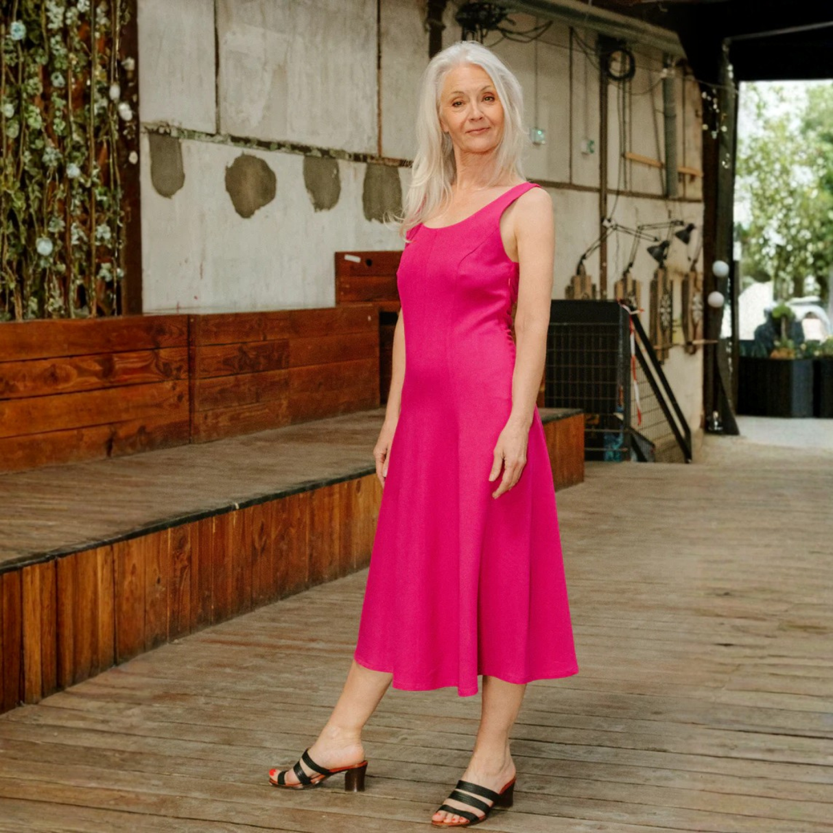 Maison Fauve Linger Dress Sewing Pattern Pink Front