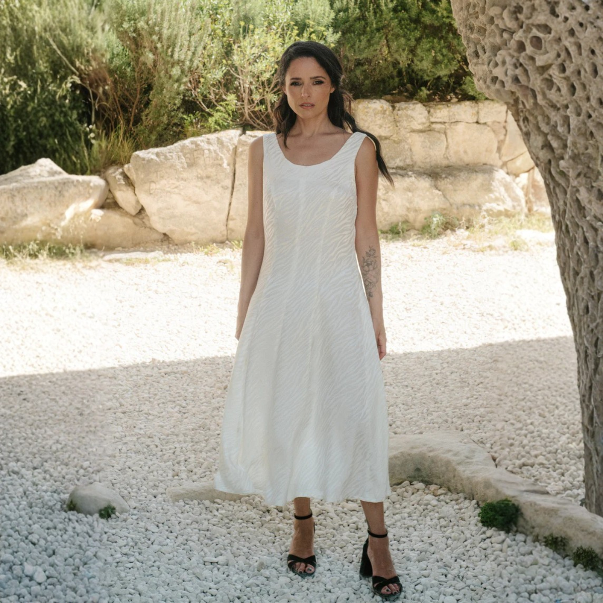 Maison Fauve Linger Dress Sewing Pattern White Front 1