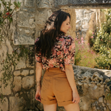 Maison Fauve Peacock Shorts Sewing Pattern Tan Back