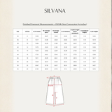 Maison Fauve Silvana Skirt Sewing Pattern Size Chart