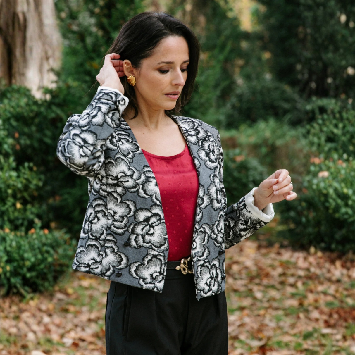 Maison Fauve Damas Jacket Sewing Pattern Floral Front 1