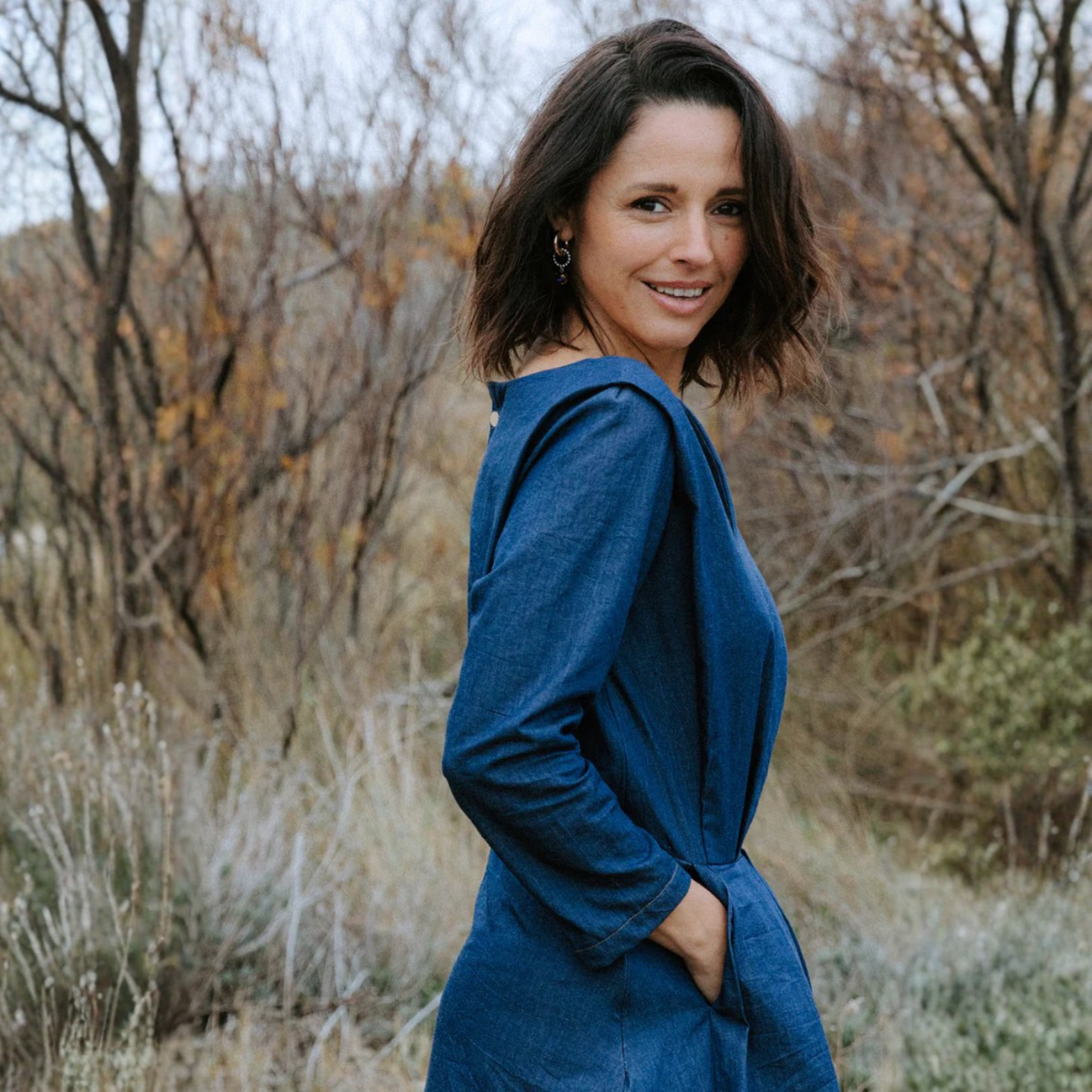 Maison Fauve Notte Dress Blouse Sewing Pattern Blue Side