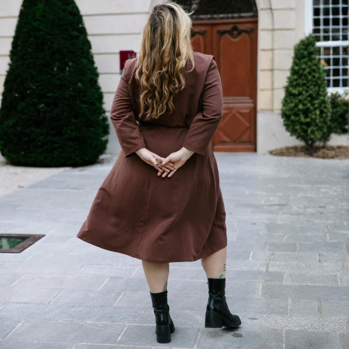 Maison Fauve Notte Dress Blouse Sewing Pattern Brown Back