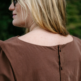 Maison Fauve Notte Dress Blouse Sewing Pattern Brown Close Up 1