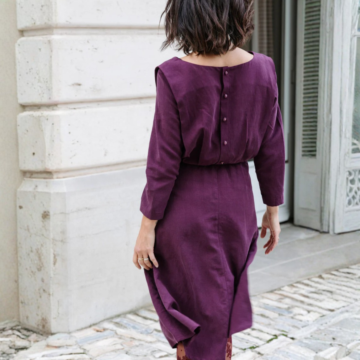 Maison Fauve Notte Dress Blouse Sewing Pattern Purple Back