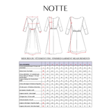 Maison Fauve Notte Dress Blouse Sewing Pattern Size Chart