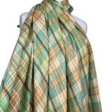 Italian Ex-Designer Checked Shirting Fabric Mara Bella Linen - Green Mannequin