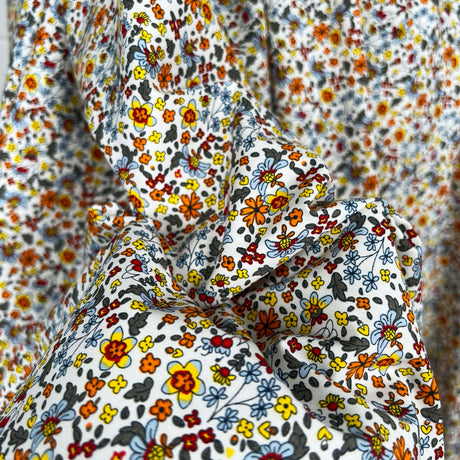 Mens Italian Shirting Marigold Floral Cotton Fabric CU