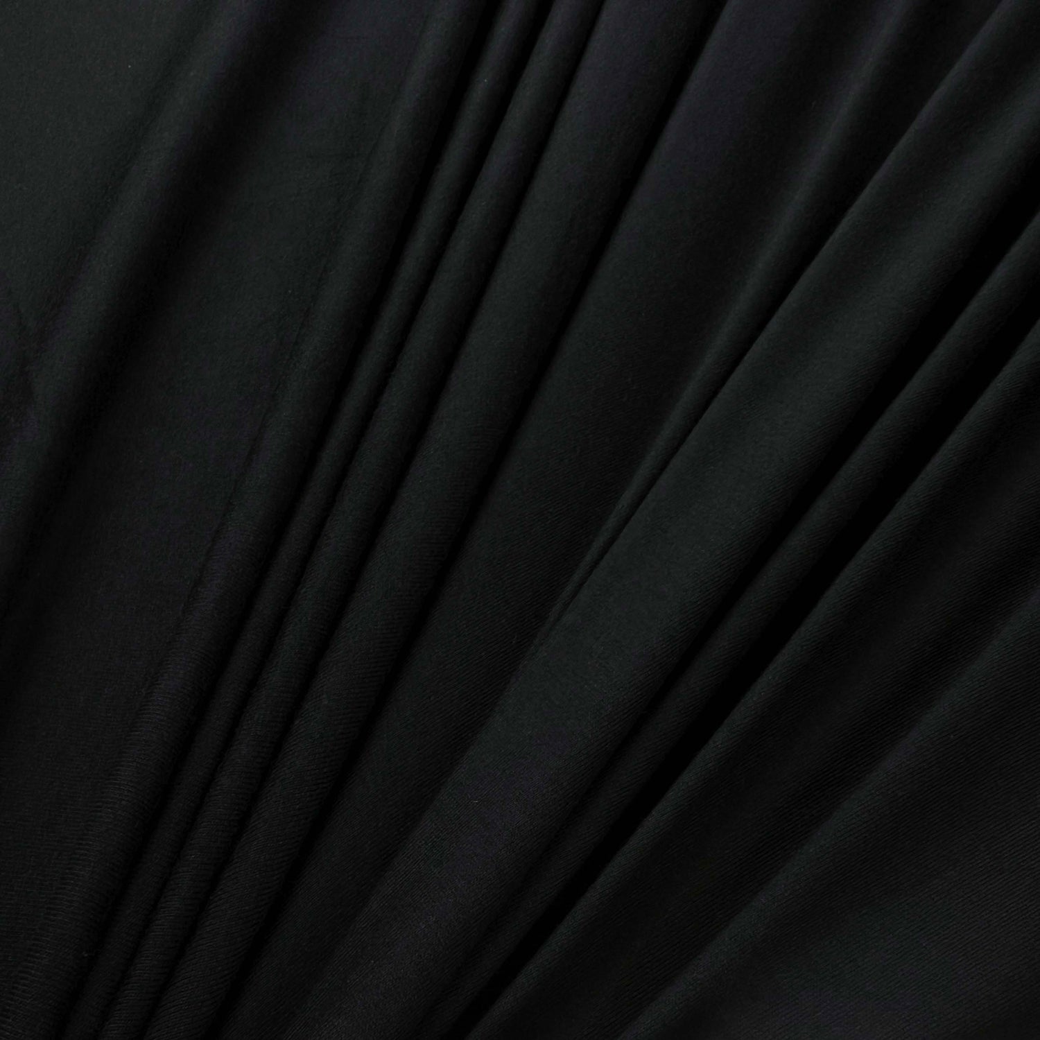 Mercerised Super Wide Black Cotton Jersey Fabric Stretch