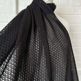 Midsummer Night Poly Cotton Crochet Dress Fabric Black Mannequin