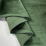 Milano Cord Green Cotton Elastane 10 Wale Italian Ex Designer Stretch Woven Trouser Fabric Fold